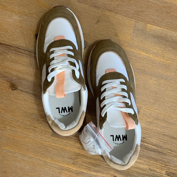 MADEWELL Kickoff Training Sneakers NWOT  -Size 7 - white pink/peach brown - Picture 4 of 9